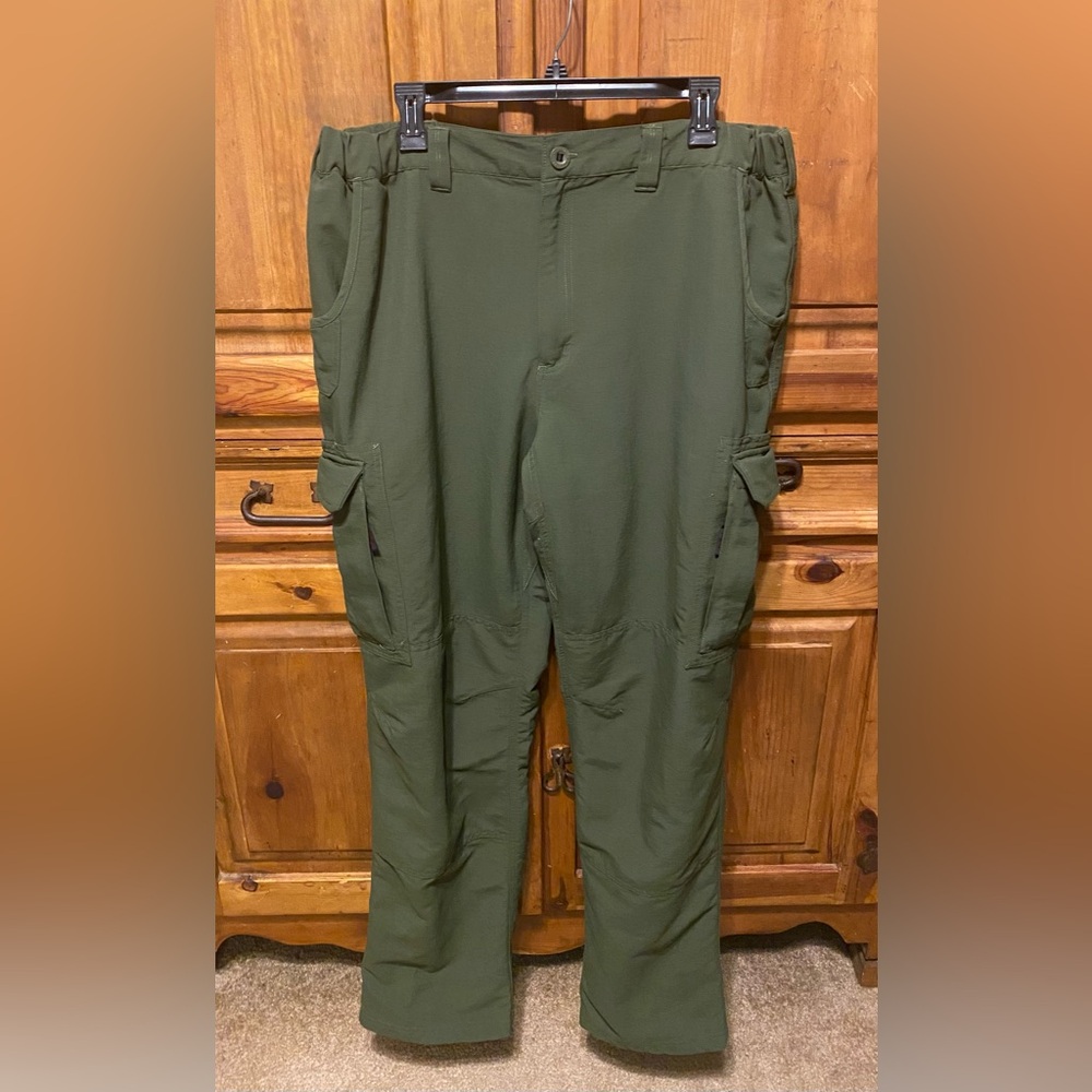 Rail Riders Men's XL Hiking Pants Army Green Lightweight Cargo Nylon Outdoors